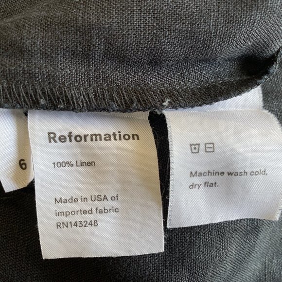 Reformation Black Linen Lunna Jumpsuit Size 6 - Picture 12 of 12